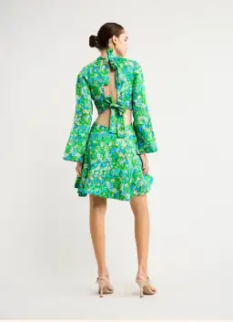 Alemais Cassandra Cut Out Mini Dress In Turquoise Size 8 for rent on The Volte - image 3