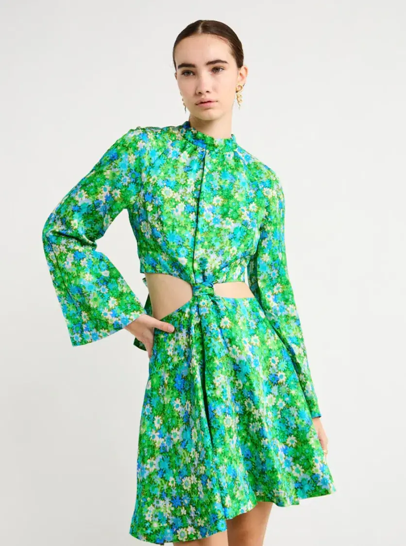 Alemais Cassandra Cut Out Mini Dress In Turquoise Size 8 for rent on The Volte - main image