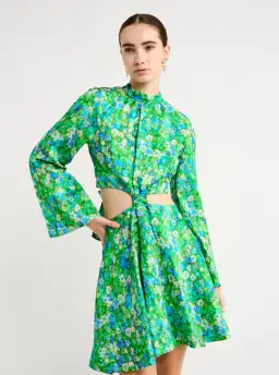 Alemais Cassandra Cut Out Mini Dress In Turquoise Size 8 for rent on The Volte - image 2