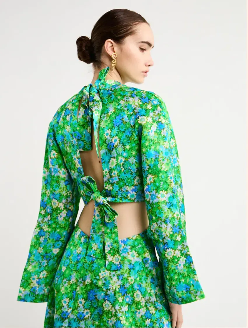 Alemais Cassandra Cut Out Mini Dress In Turquoise Size 8 for rent on The Volte - main image