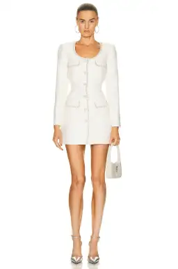 Self Portrait Cream Boucle Tailored Mini Dress Size 8 for rent on The Volte - image 1