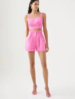 Aje Paper Bag Shorts & Tie Back Top Two Piece Set in Pink Size 10 & 8 for rent on The Volte - image 1
