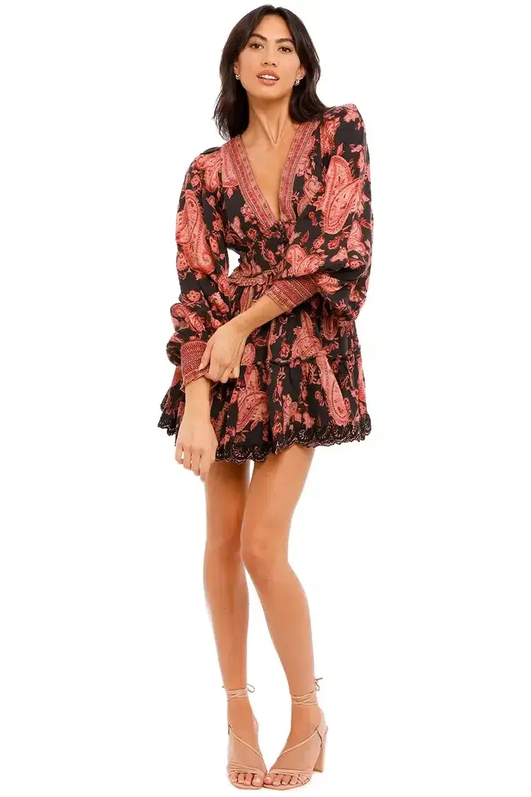 Hemant & Nandita Luana Cashmere Dress Print Size 8 for rent on The Volte - main image