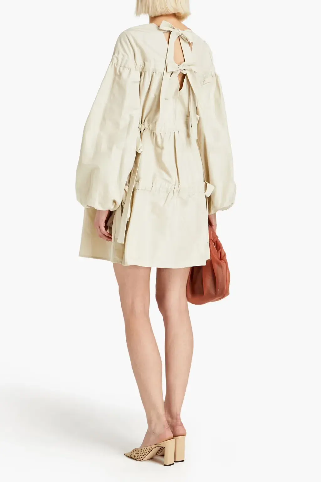 Rachel Gilbert Faille Mini Dress Ecru Size 8 - Image 2