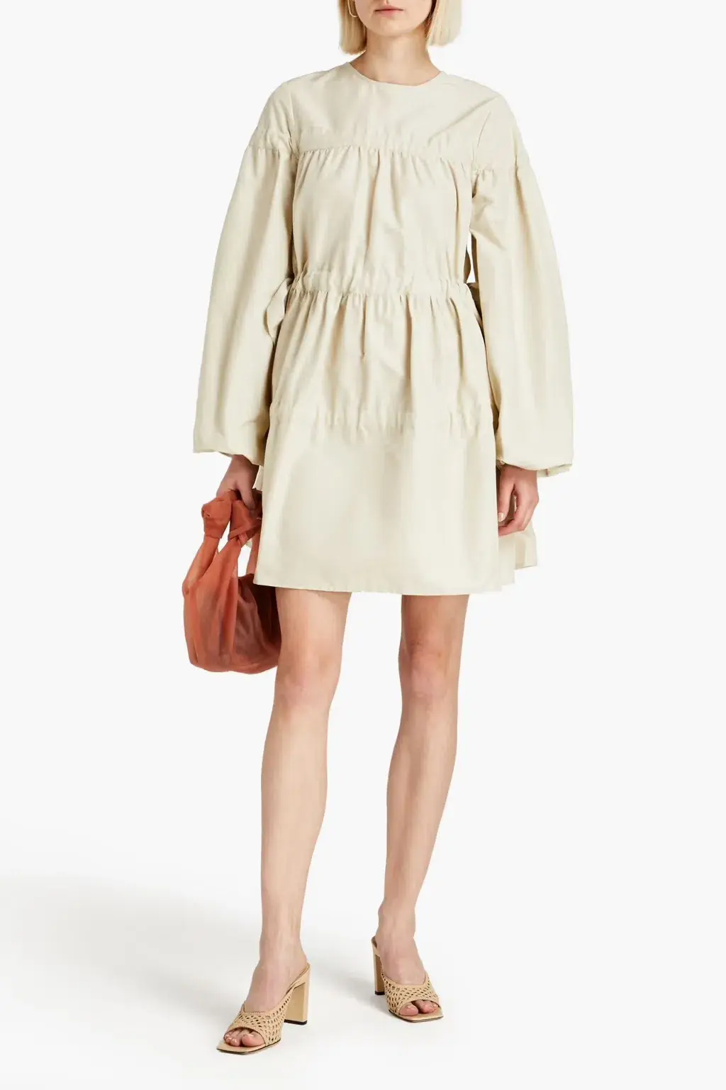 Rachel Gilbert Faille Mini Dress Ecru Size 8 - Image 1