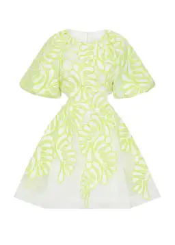 Aje Botanical Applique Mini Dress Ivory/Citrus Yellow Size XXS / AU 4 for rent on The Volte - image 7