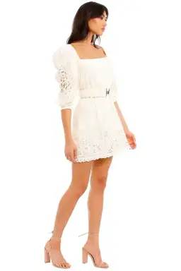 Alemais Gloria Battenberg Mini Dress Lemon Cream Yellow Size 12 for rent on The Volte - image 2