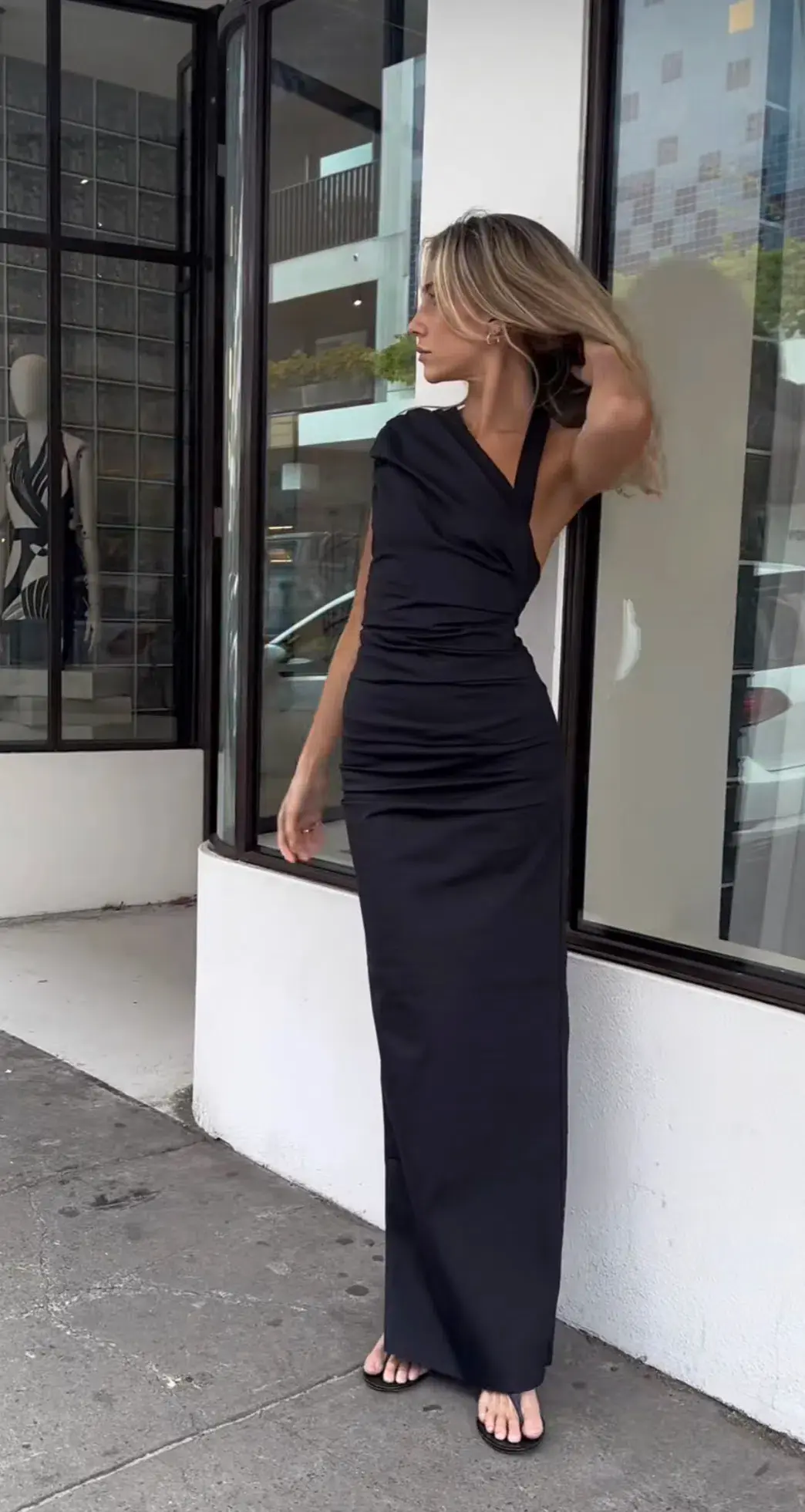 Sir the Label Giacomo Gathered Gown Black Size 0 / AU 6 for rent on The Volte - main image