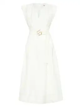 Aje Beacon Structured Midi Dress Cream Size 10 for rent on The Volte - image 4