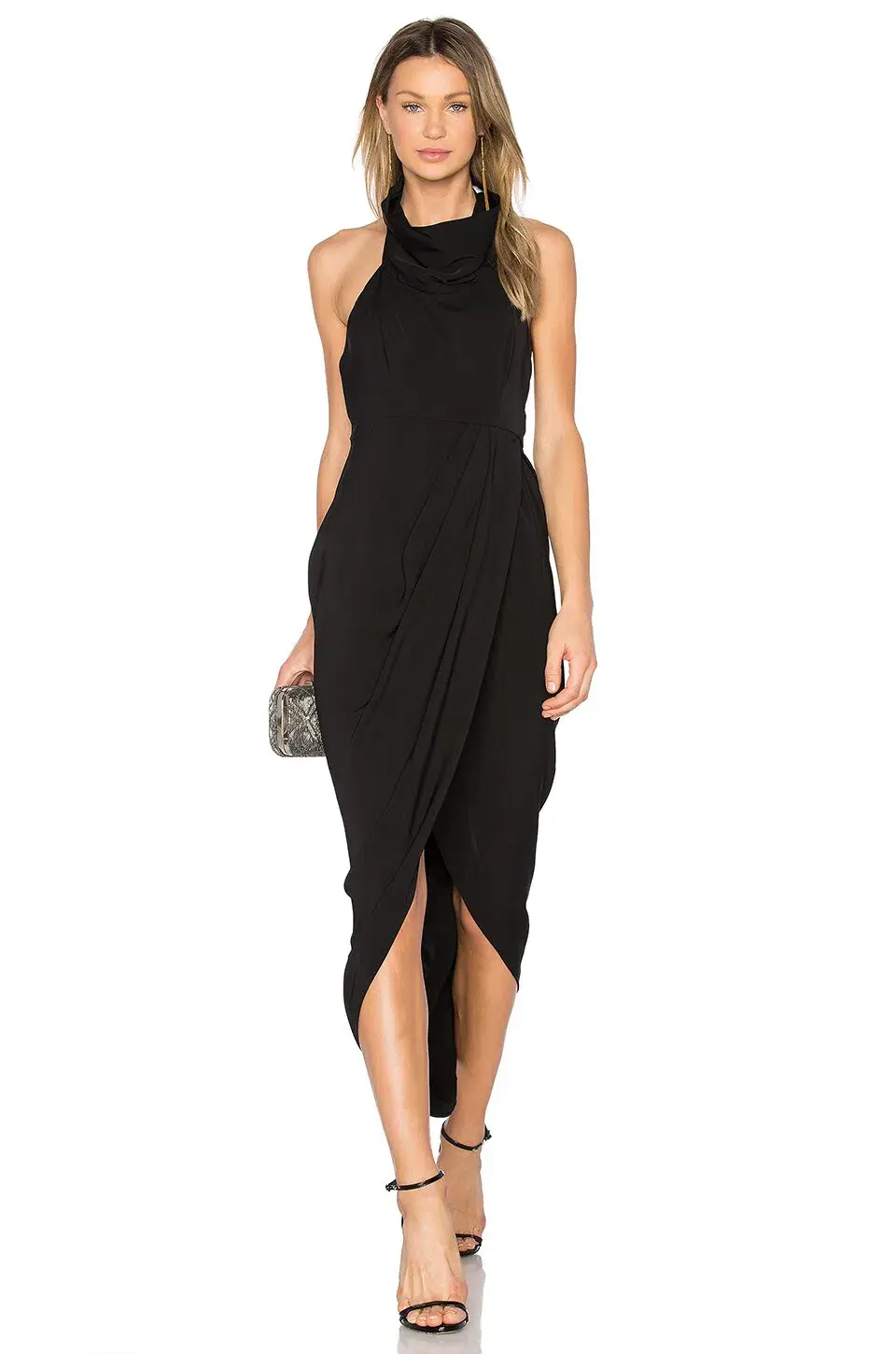 Shona Joy Funnel Neck Backless Maxi Dress Black Size 8 - Image 1