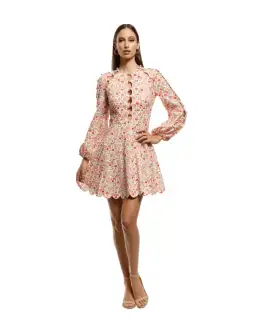 Zimmermann Goldie Scallop Short Dress Floral Size 1 / AU 10 for rent on The Volte - image 1
