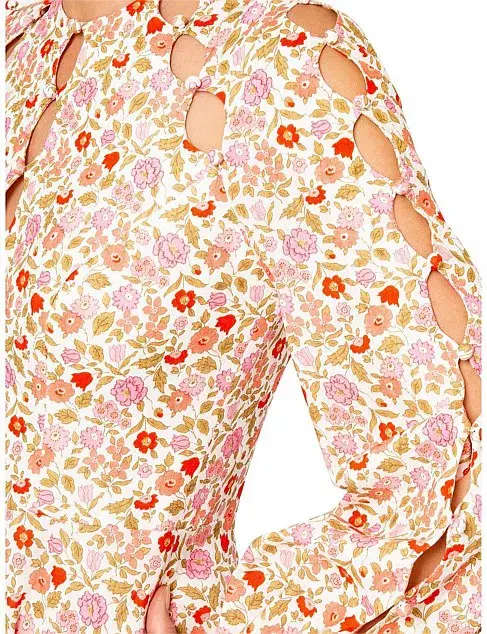 Zimmermann Goldie Scallop Short Dress Floral Size 1 / AU 10 for rent on The Volte - main image