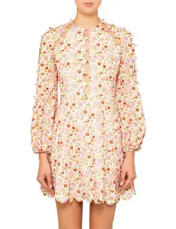 Zimmermann Goldie Scallop Short Dress Floral Size 1 / AU 10 for rent on The Volte - image 4