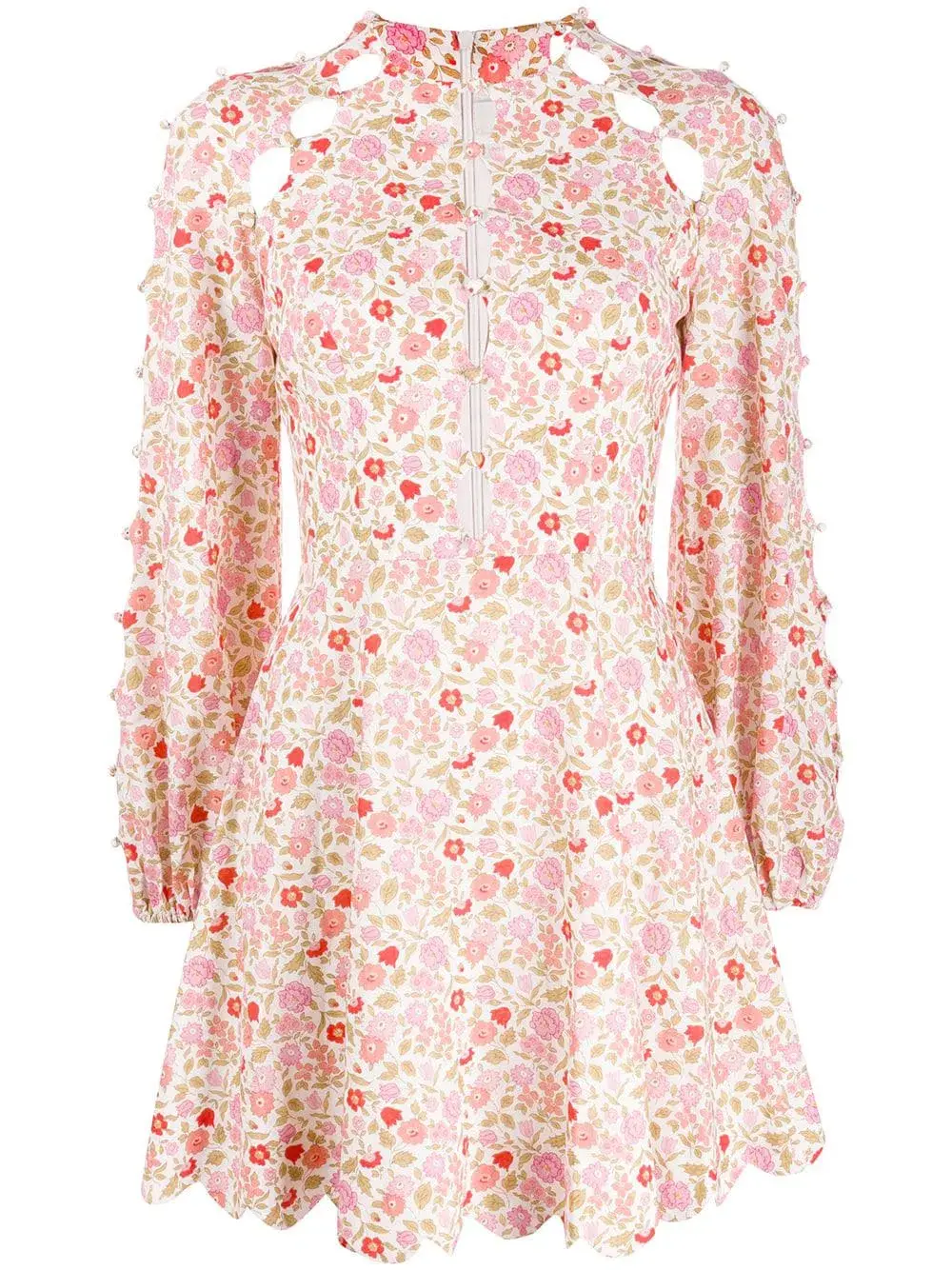 Zimmermann Goldie Scallop Short Dress Floral Size 1 / AU 10 for rent on The Volte - main image