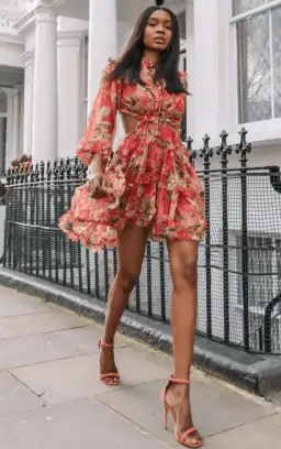 Zimmermann Melody Lace Up Short Dress Print Size 0 / AU 8 for rent on The Volte - image 1