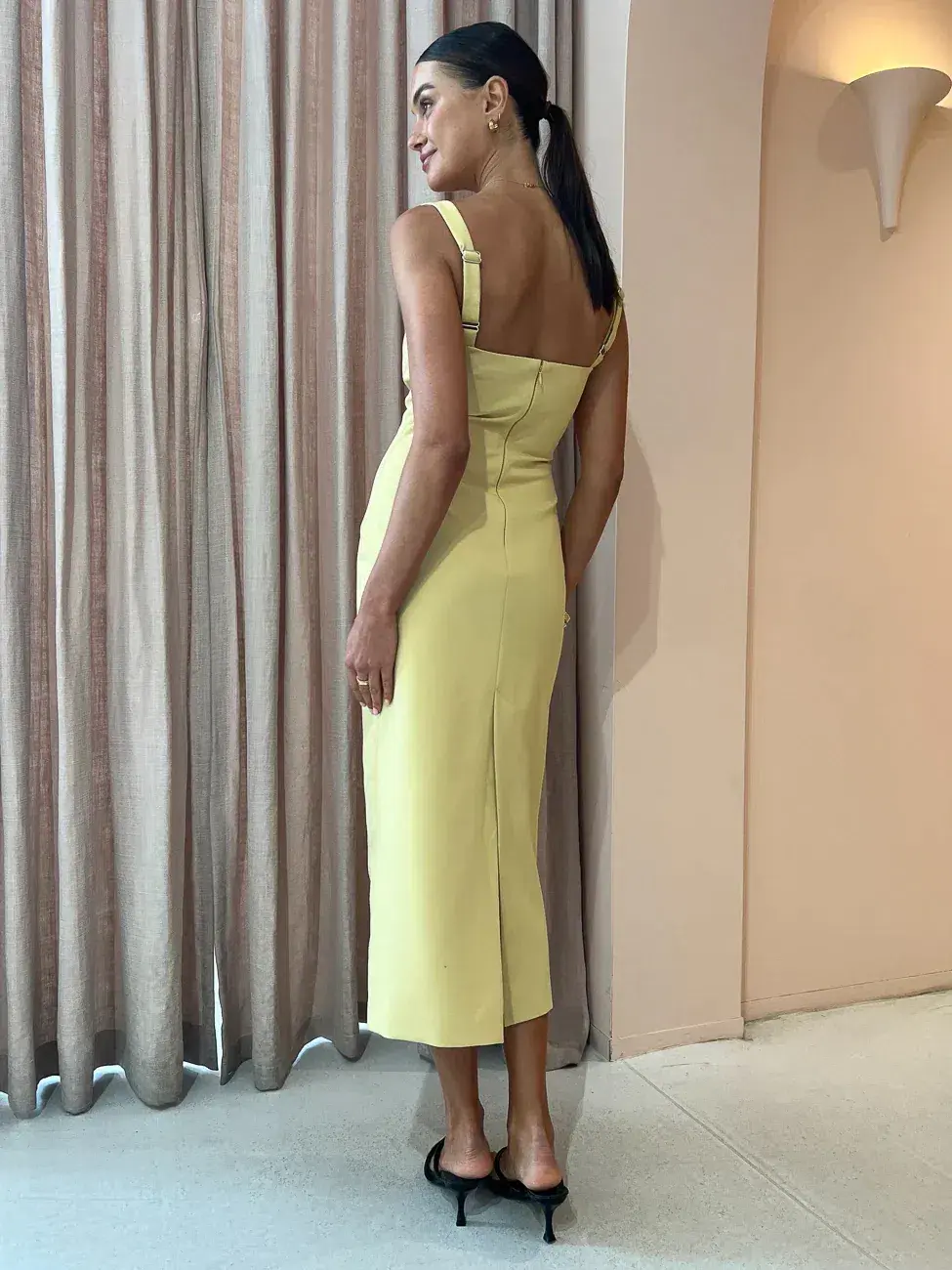 Camilla and Marc Brixton Midi Dress Mustard Yellow Size AU 6 for rent on The Volte - main image
