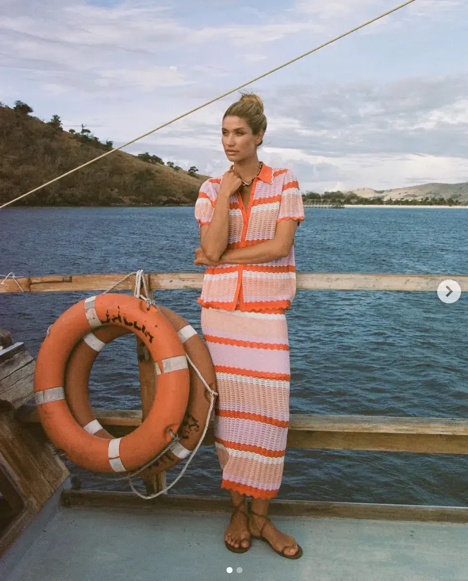 Steele Kono Polo & Lucia Skirt Set Multi Size AU 10 for rent on The Volte - main image