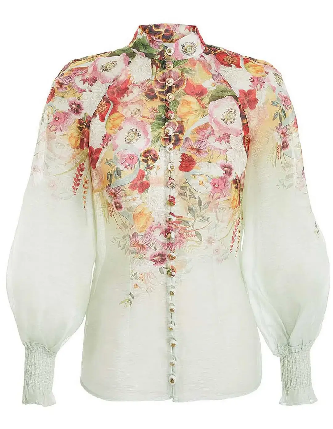 Zimmermann Wonderland Long Sleeve Blouse Floral Size 1 / AU 10 for rent on The Volte - main image