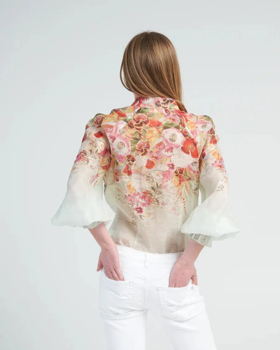 Zimmermann Wonderland Long Sleeve Blouse Floral Size 1 / AU 10 for rent on The Volte - main image