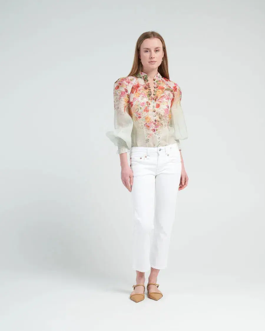 Zimmermann Wonderland Long Sleeve Blouse Floral Size 1 / AU 10 for rent on The Volte - main image