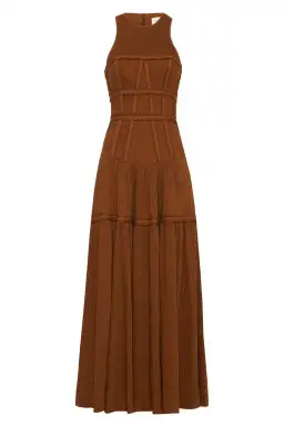 Aje Tidal Corset Midi Dress Coffee Size AU 8 for rent on The Volte - image 4