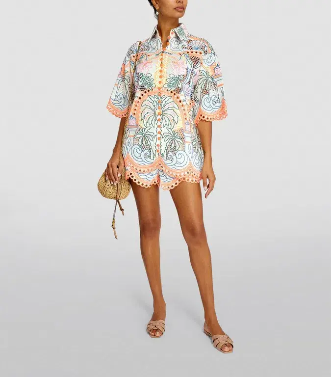 Zimmermann Ginger Tropical Shirt Multi Size 0P / AU 6 for rent on The Volte - main image