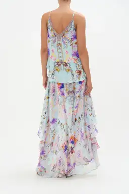 Camilla Button Front V Neck Cami Love Web Print Size AU 8 for rent on The Volte - image 2