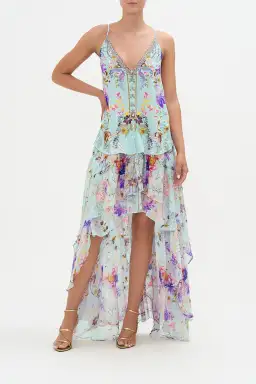 Camilla Button Front V Neck Cami Love Web Print Size AU 8 for rent on The Volte - image 1