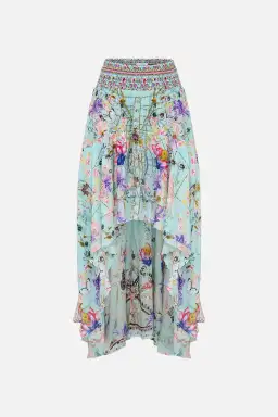 Camilla Double Layer Hem Skirt Love Web Print Size AU 8 for rent on The Volte - image 3