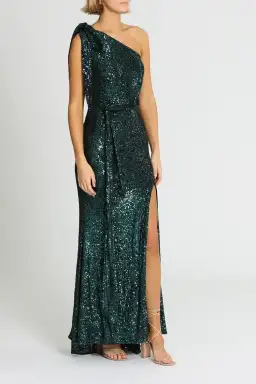 Love Honor Scala Sequin Gown Emerald Green Size AU 10 for rent on The Volte - image 2