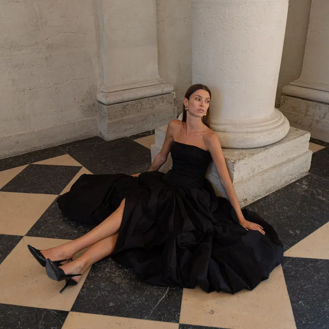 Aje Violette Bubble Hem Maxi Dress Black Size AU 8 - Image 4