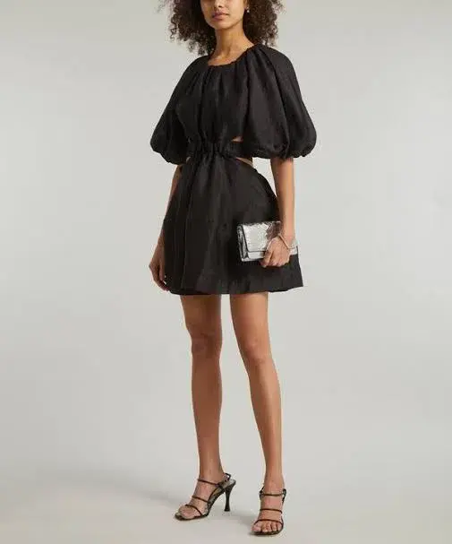 Aje Mimosa Cut Out Mini Dress Black Size AU 10 for rent on The Volte - main image