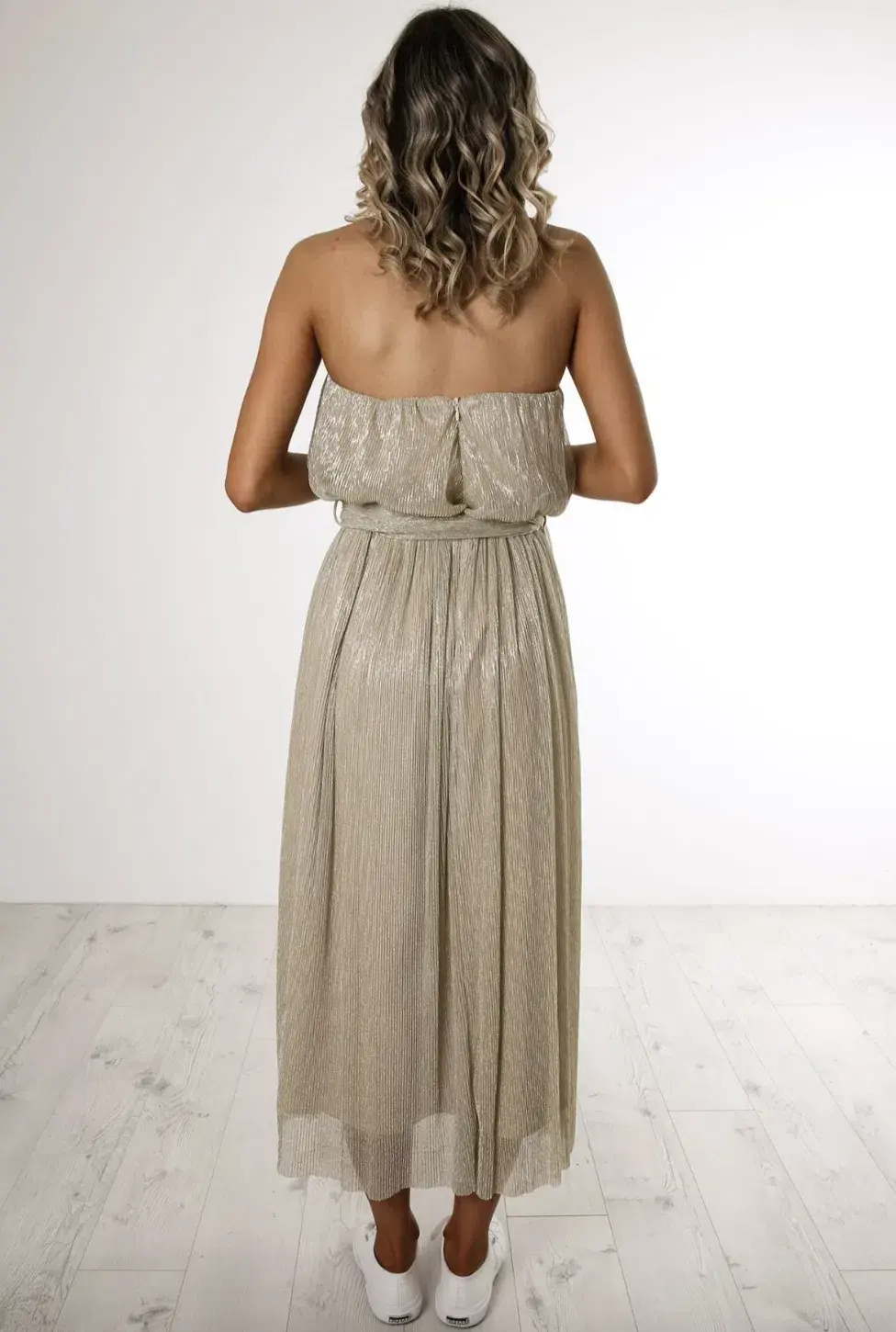 Misha Francesca Strapless Dress Gold Size 8 for rent on The Volte - main image