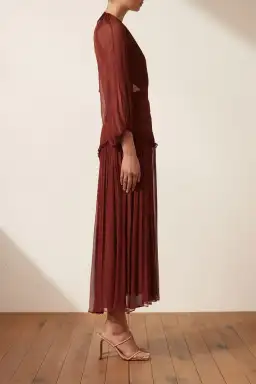 Shona Joy Safira Cut Out Backless Midi Dress in Sangria Size 14 for rent on The Volte - image 2