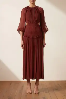 Shona Joy Safira Cut Out Backless Midi Dress in Sangria Size 14 for rent on The Volte - image 1