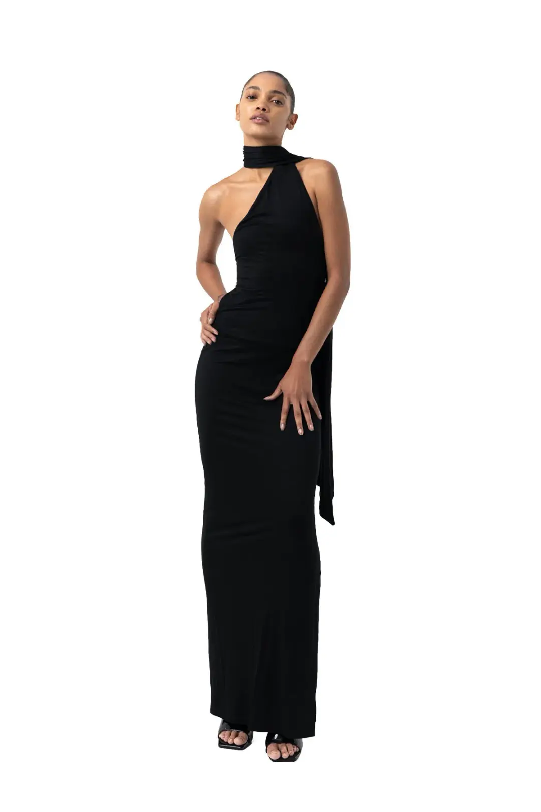 Khanum's Kara Scarf Maxi Dress Black Size XS / AU 6 for rent on The Volte - main image