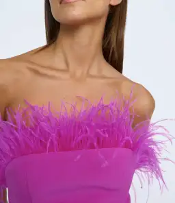 By Johnny Nadia Feather Mini Dress Pink Size 10 for rent on The Volte - image 3