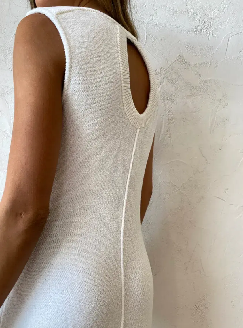 Camilla and Marc Ellington Knit Midi Dress In Ivory Size 10 for rent on The Volte - main image