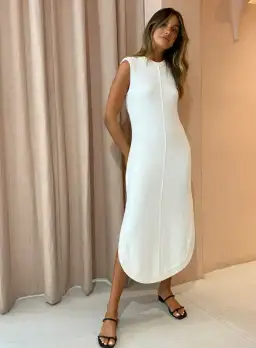 Camilla and Marc Ellington Knit Midi Dress In Ivory Size 10 for rent on The Volte - image 1