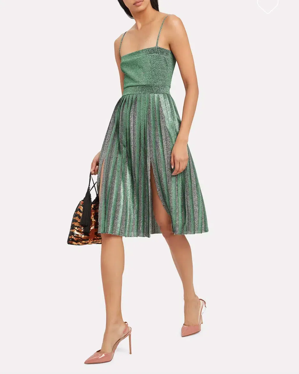 Misha Janelle Midi Dress Green Glitter Size 12 for rent on The Volte - main image