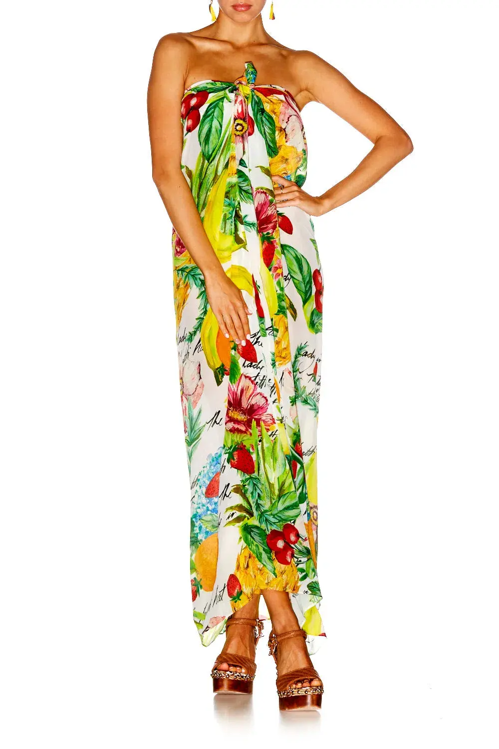 Camilla There's No Place Like Rio Round Neck Kaftan One Size for rent on The Volte - main image