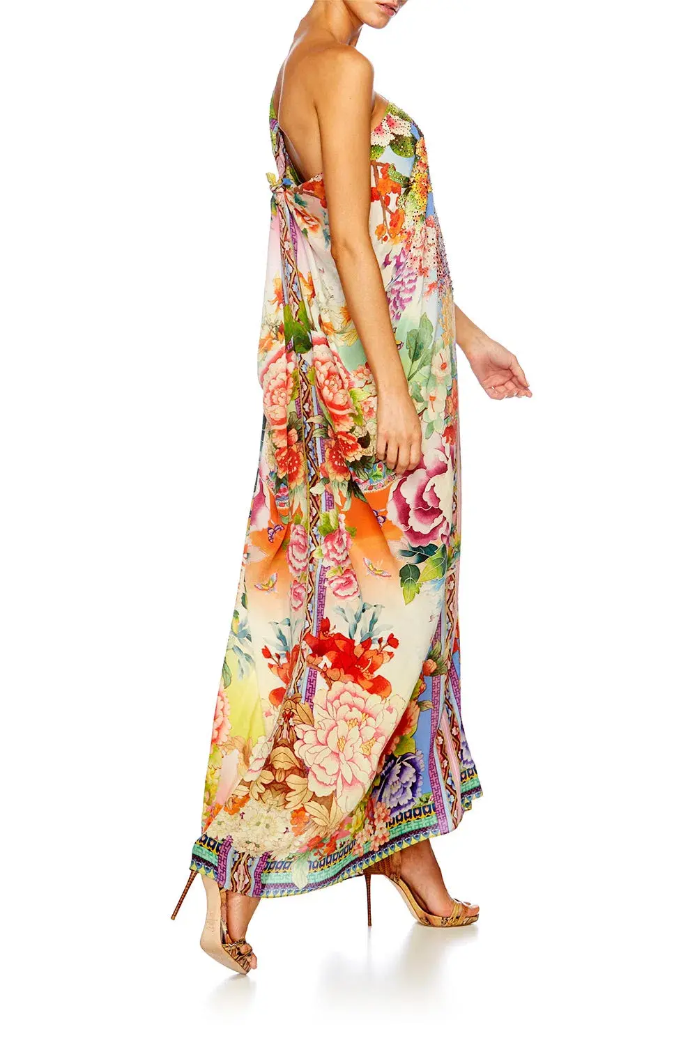 Camilla Flower Hour Round Neck Kaftan One Size for rent on The Volte - main image