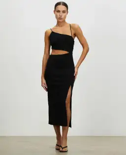 Lover Royce Midi Dress Black Size 6 for rent on The Volte - image 1