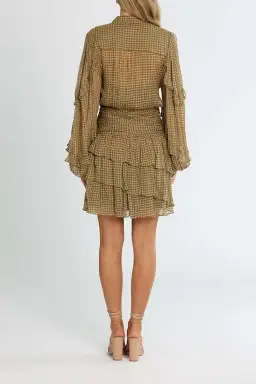 Shona Joy Eleonora Ruched Frill Mini Dress Print Size 8 for rent on The Volte - image 3