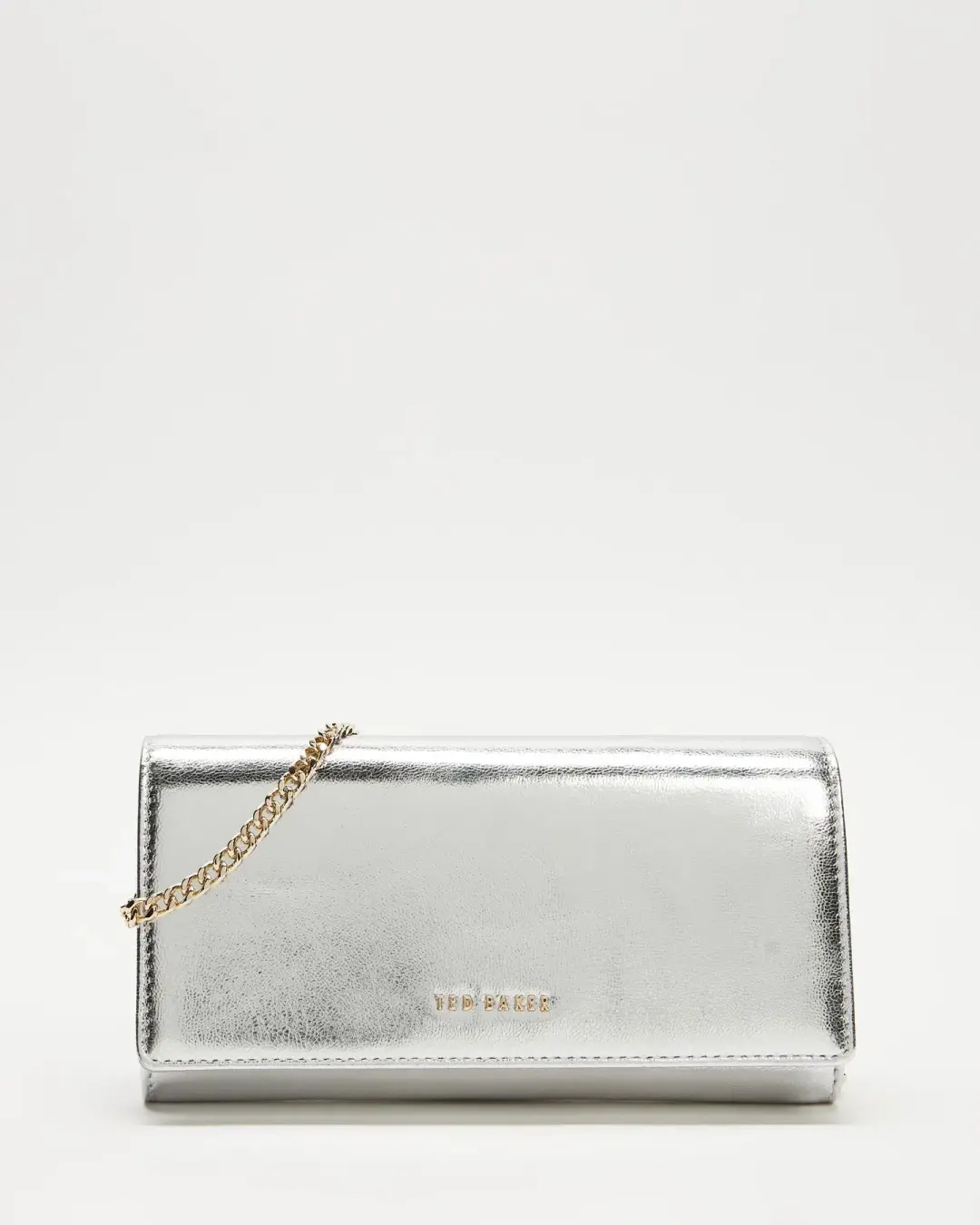 Ted Baker Liberta Metallic Purse on Chain Silver for rent on The Volte - main image
