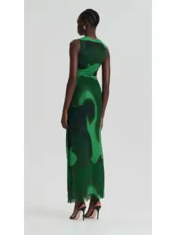 Scanlan Theodore Italian Watercolour Dress Safari Green Size AU 10 for rent on The Volte - image 2