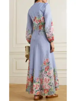 Zimmermann The Bellitude Floral Long Dress in Cornflower Floral Size 3 / AU 14 for rent on The Volte - image 2