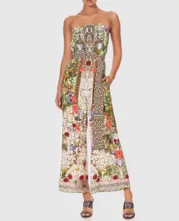 Camilla Fair Verona Tie Waist Strapless Jumpsuit with Belt Multi Size M/Au 12 for rent on The Volte - image 1