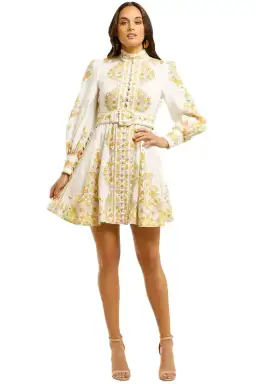 Zimmermann Super Eight Tubular Mini Dress Pink Meadow Size 2/Au 12