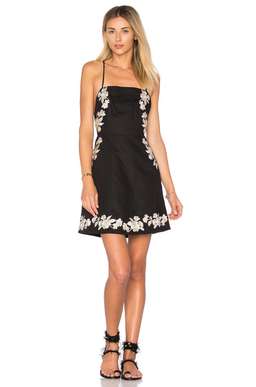 Zimmermann Divinity Motif Lace Back Mini Dress Black Size 6 for rent on The Volte - image 1